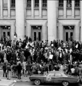 Protest on U-M's campus, March 1970