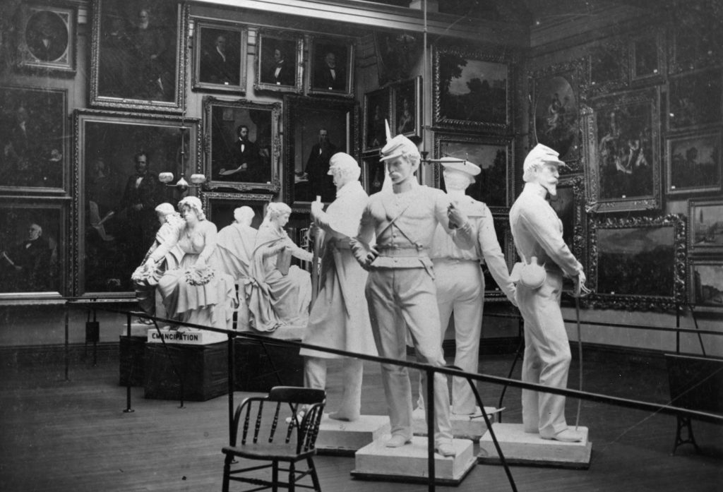 A photo of the University Library’s Fine Arts Galleries in the late 19th century.