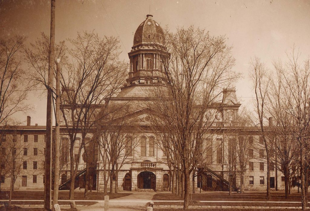 A photo of University Hall, circa 1890